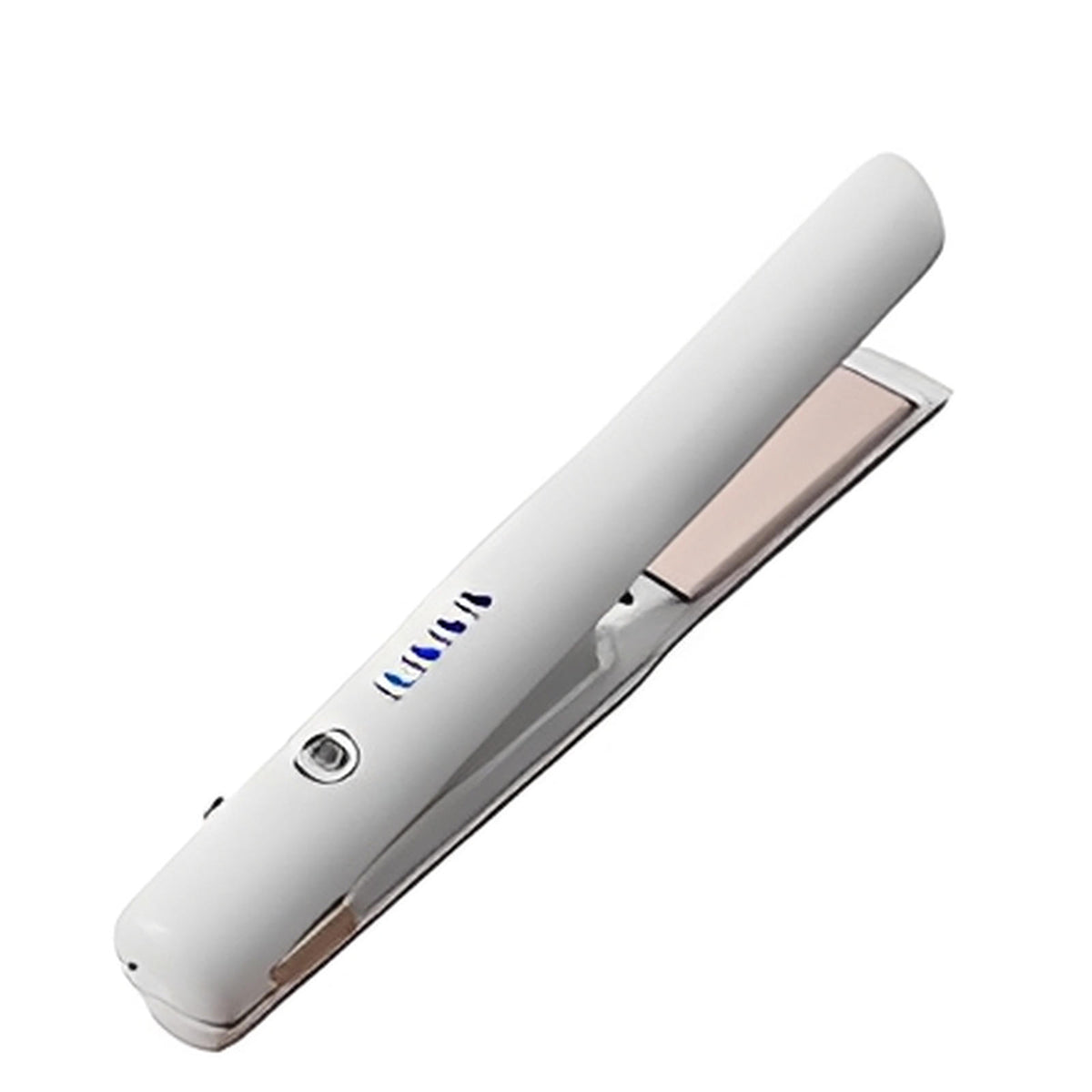 White Portable Wireless Hair Straightener with Adjustable Temperature